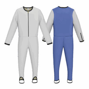 Sprunganzug Weiß/stahlblau