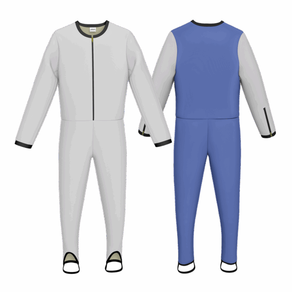 Sprunganzug Weiß/stahlblau