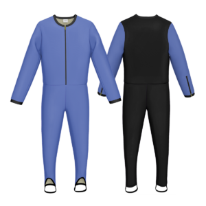 Sprunganzug Himmelblau matt/schwarz