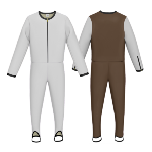 Sprunganzug Weiß matt/mokka