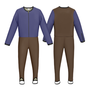 Sprunganzug stahlblau/mokka